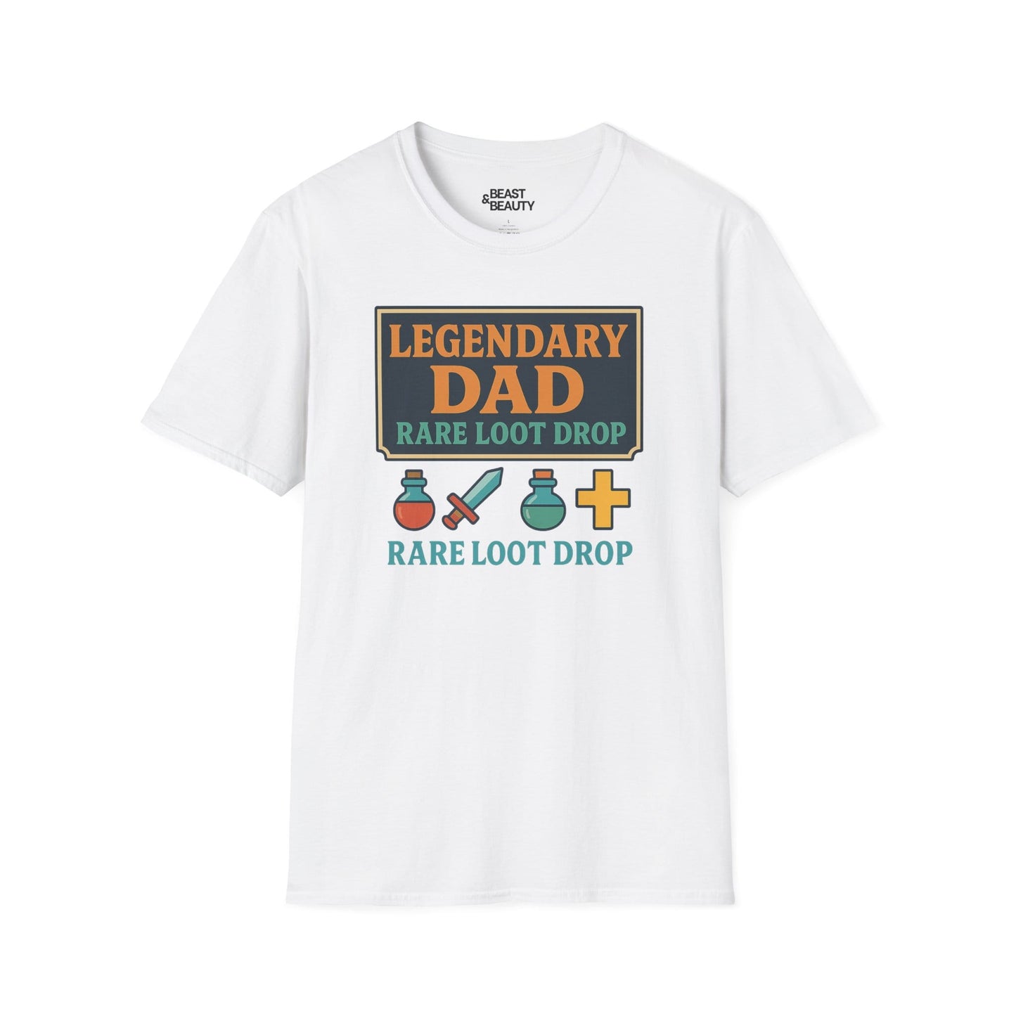 legendary dad loot drop t-shirt - funny gamer dad gift white t-shirt uk Christmas gift idea