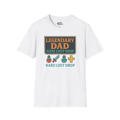 legendary dad loot drop t-shirt - funny gamer dad gift white t-shirt uk Christmas gift idea