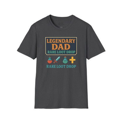 legendary dad loot drop t-shirt - funny gamer dad gift dark heather t-shirt uk Christmas gift idea