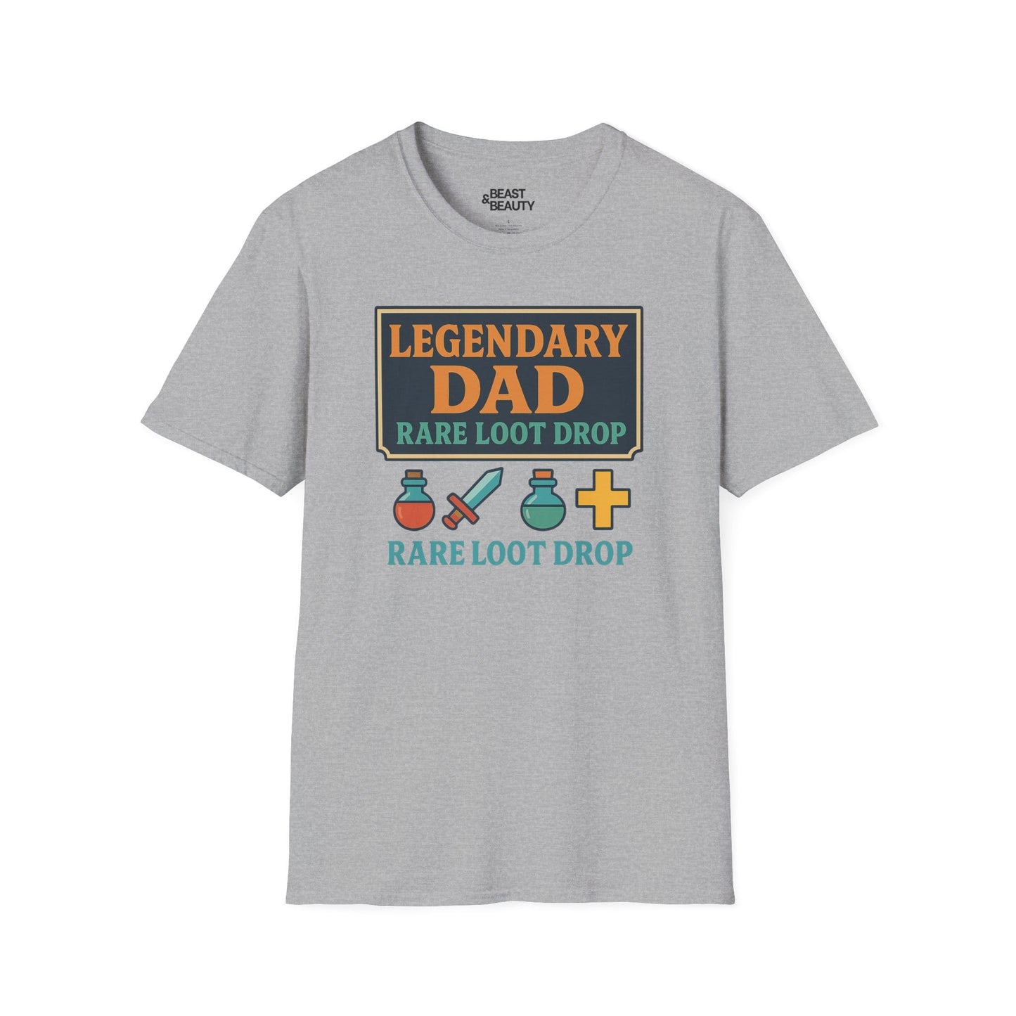 legendary dad loot drop t-shirt - funny gamer dad gift sport grey t-shirt uk Christmas gift idea