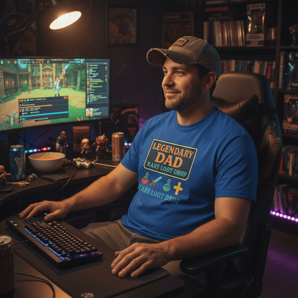 Legendary Dad Loot Drop T-Shirt - Funny Gamer Dad Gift gift_idea unique_gift personalised_gift