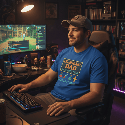 Legendary Dad Loot Drop T-Shirt - Funny Gamer Dad Gift gift_idea unique_gift personalised_gift