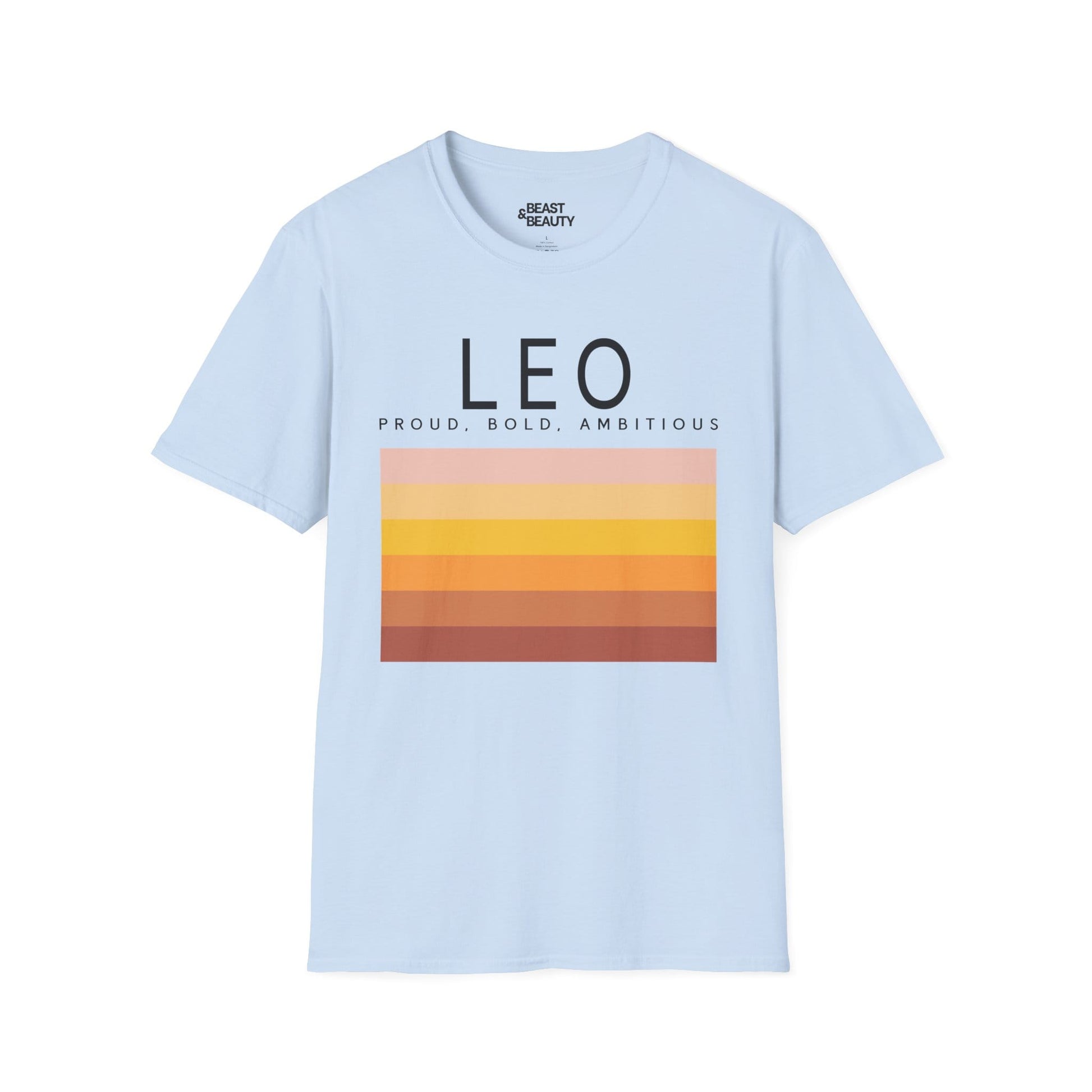 Leo Zodiac Graphic T-Shirt Light Blue / S gift_idea unique_gift personalised_gift