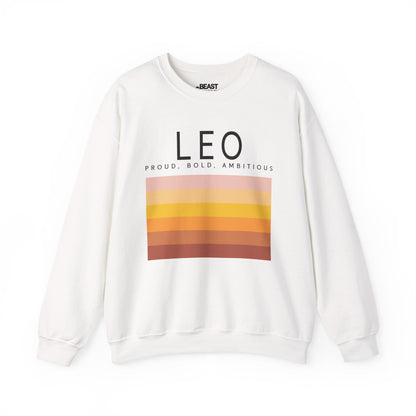 Leo Zodiac Sign Adult Sweatshirt White / S gift_idea unique_gift personalised_gift