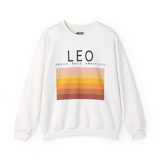Leo Zodiac Sign Adult Sweatshirt White / S gift_idea unique_gift personalised_gift