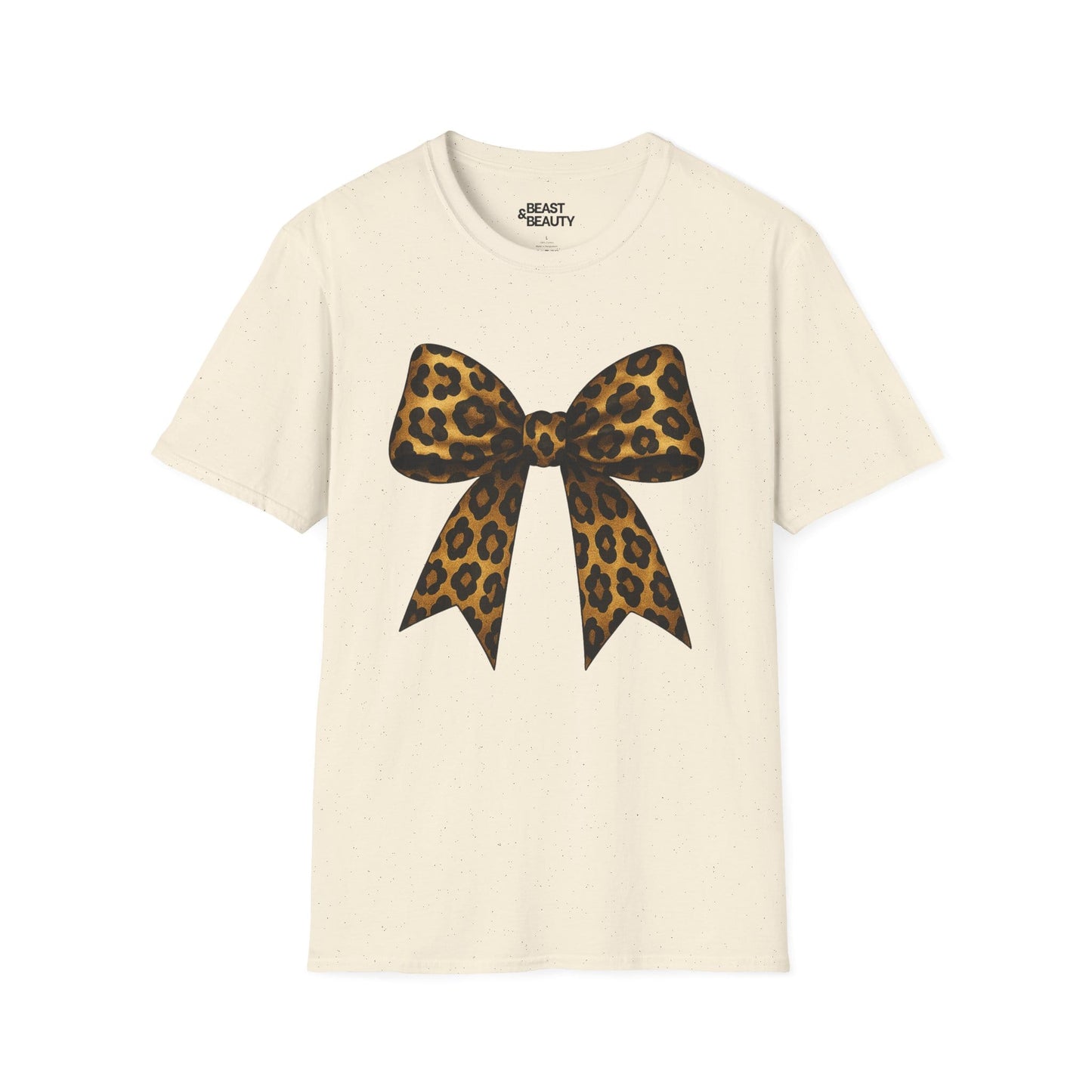 leopard bow t-shirt natural t-shirt uk coquette gift idea