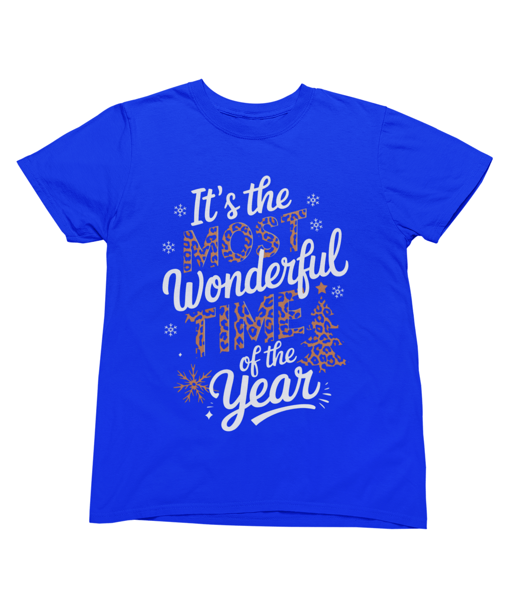 Beast and Beauty T-Shirt / 3XL (Adult) / Blue Leopard Print Christmas Sweatshirt – Most Wonderful Time Jumper