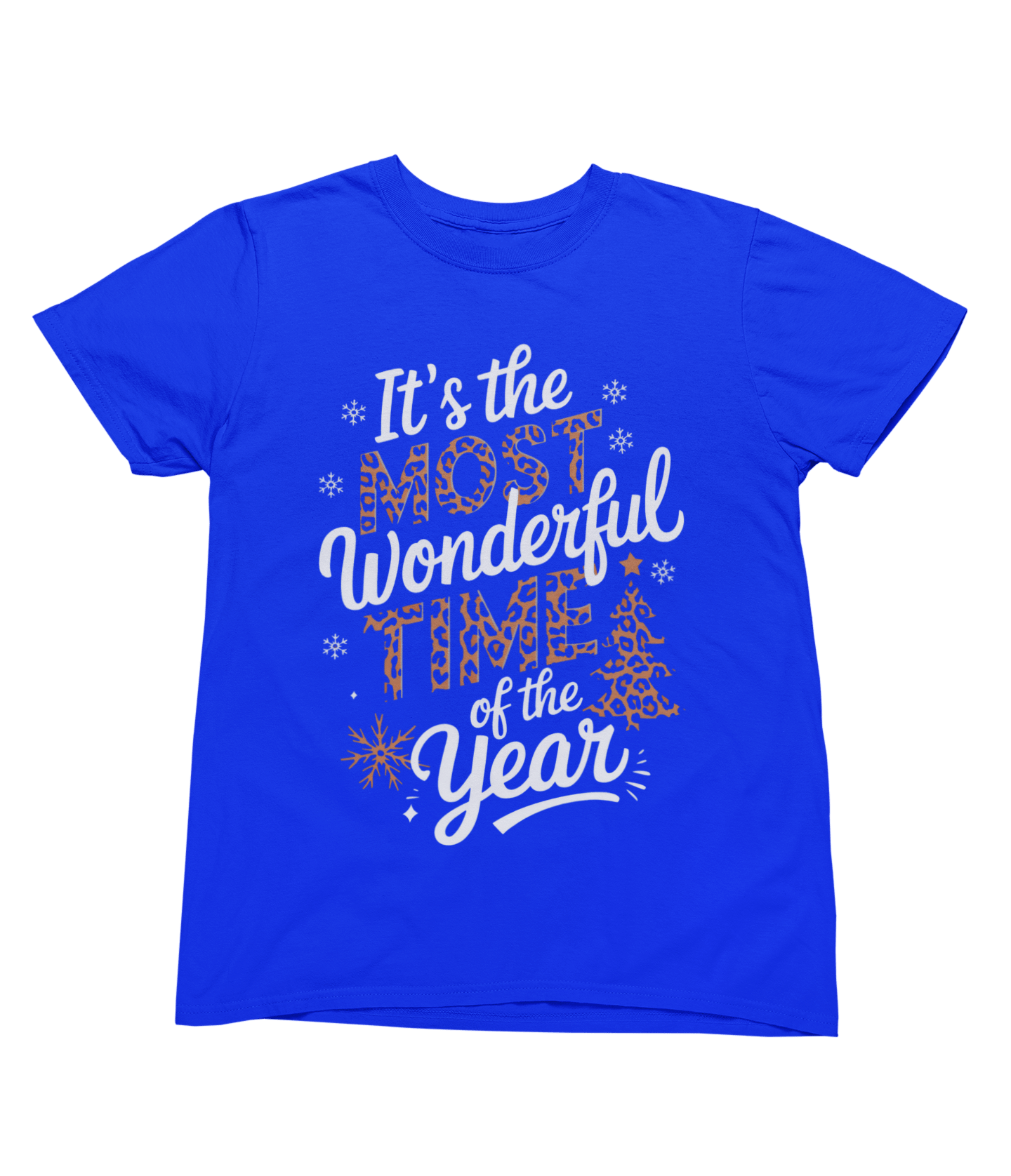 Beast and Beauty T-Shirt / 3XL (Adult) / Blue Leopard Print Christmas Sweatshirt – Most Wonderful Time Jumper