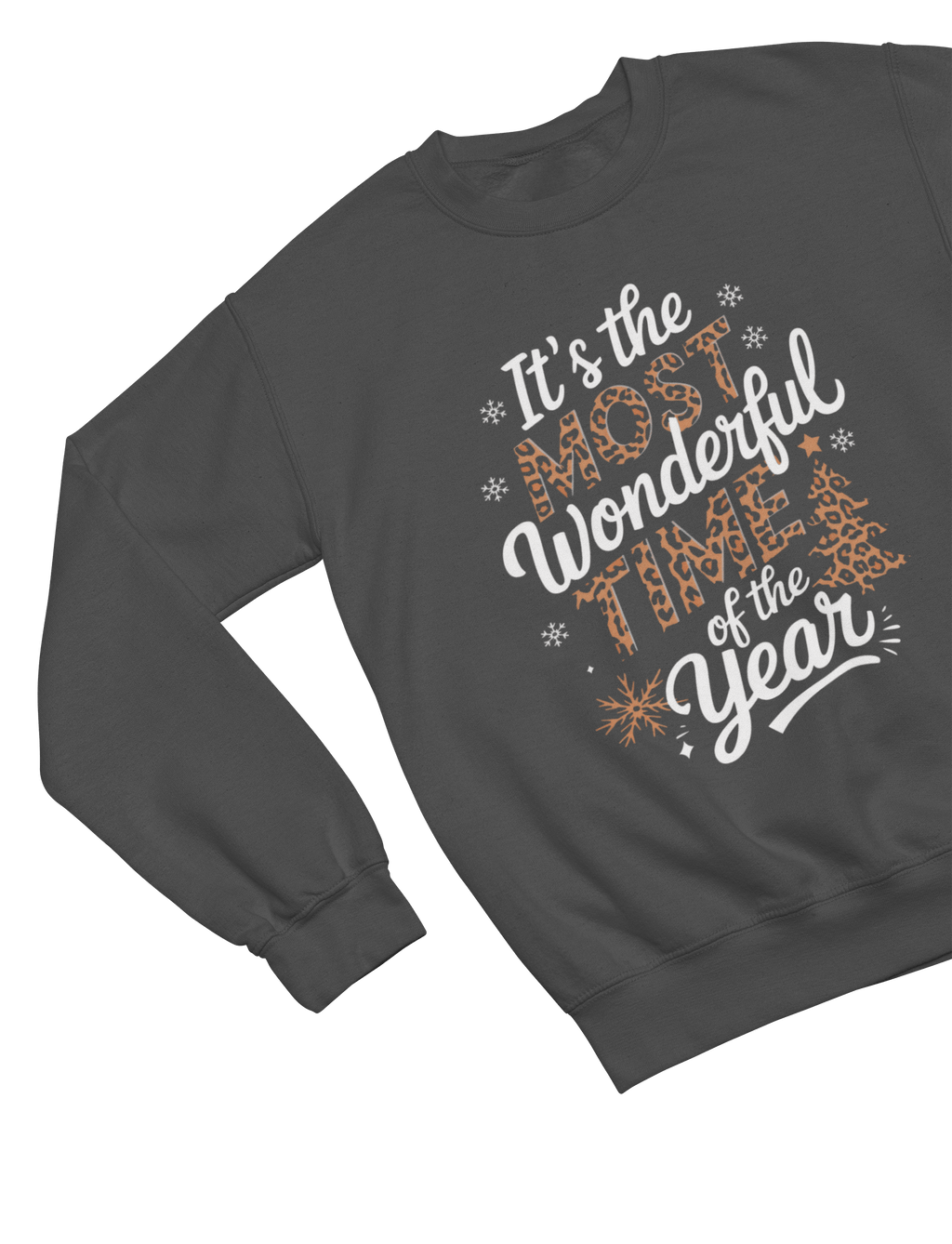 Beast and Beauty Sweatshirt / 3XL (Adult) / Grey Leopard Print Christmas Sweatshirt – Most Wonderful Time Jumper