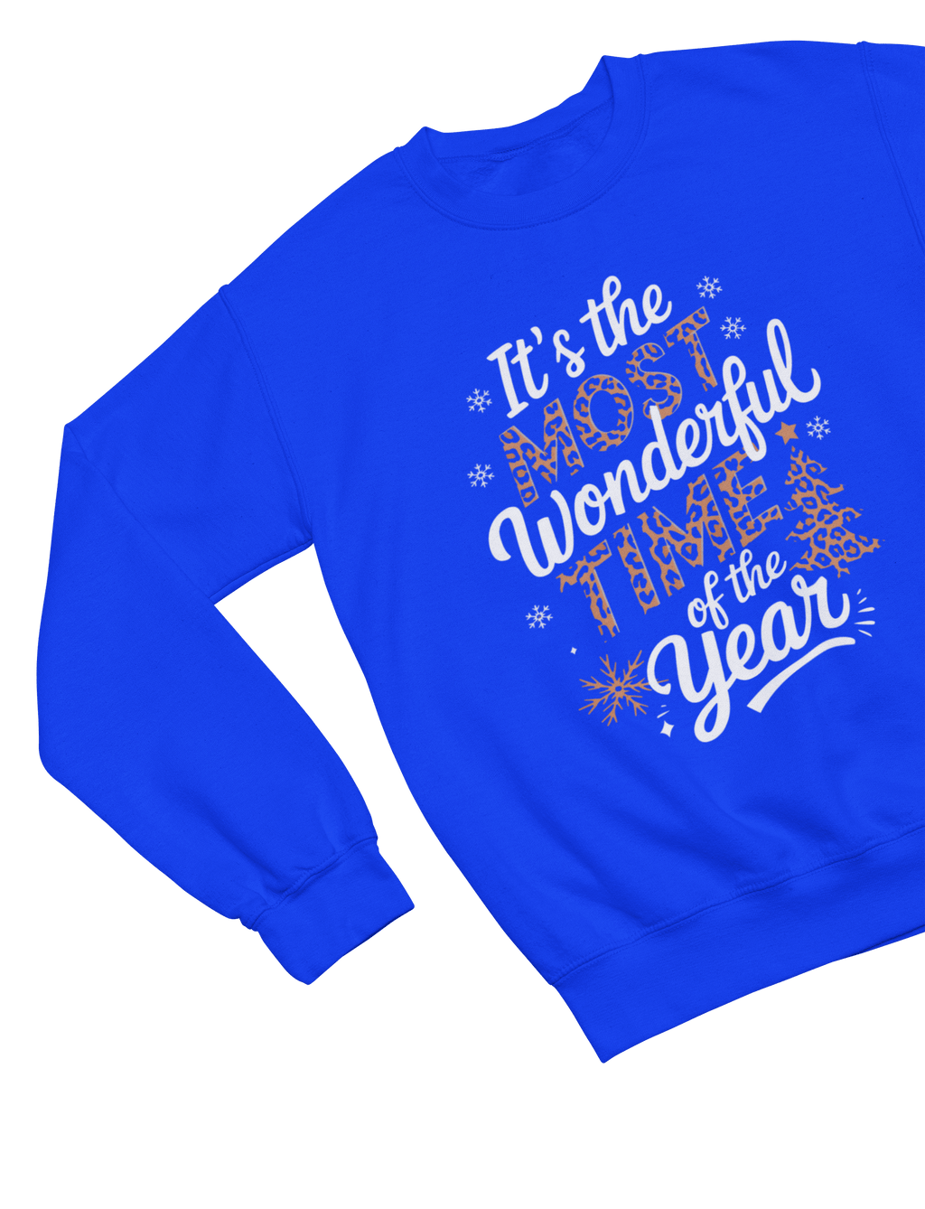 Beast and Beauty Sweatshirt / 3XL (Adult) / Blue Leopard Print Christmas Sweatshirt – Most Wonderful Time Jumper