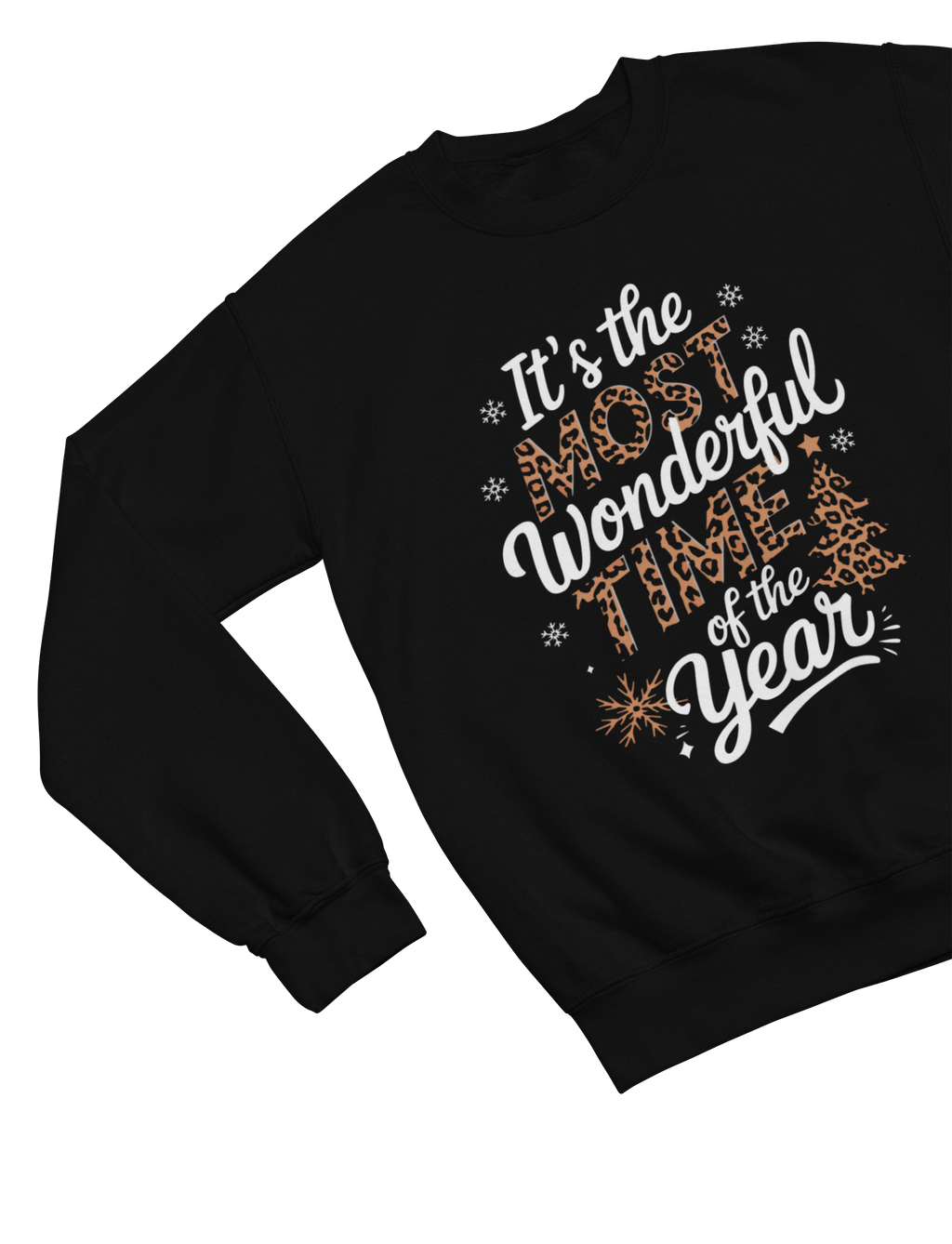 Beast and Beauty Sweatshirt / 3XL (Adult) / Black Leopard Print Christmas Sweatshirt – Most Wonderful Time Jumper