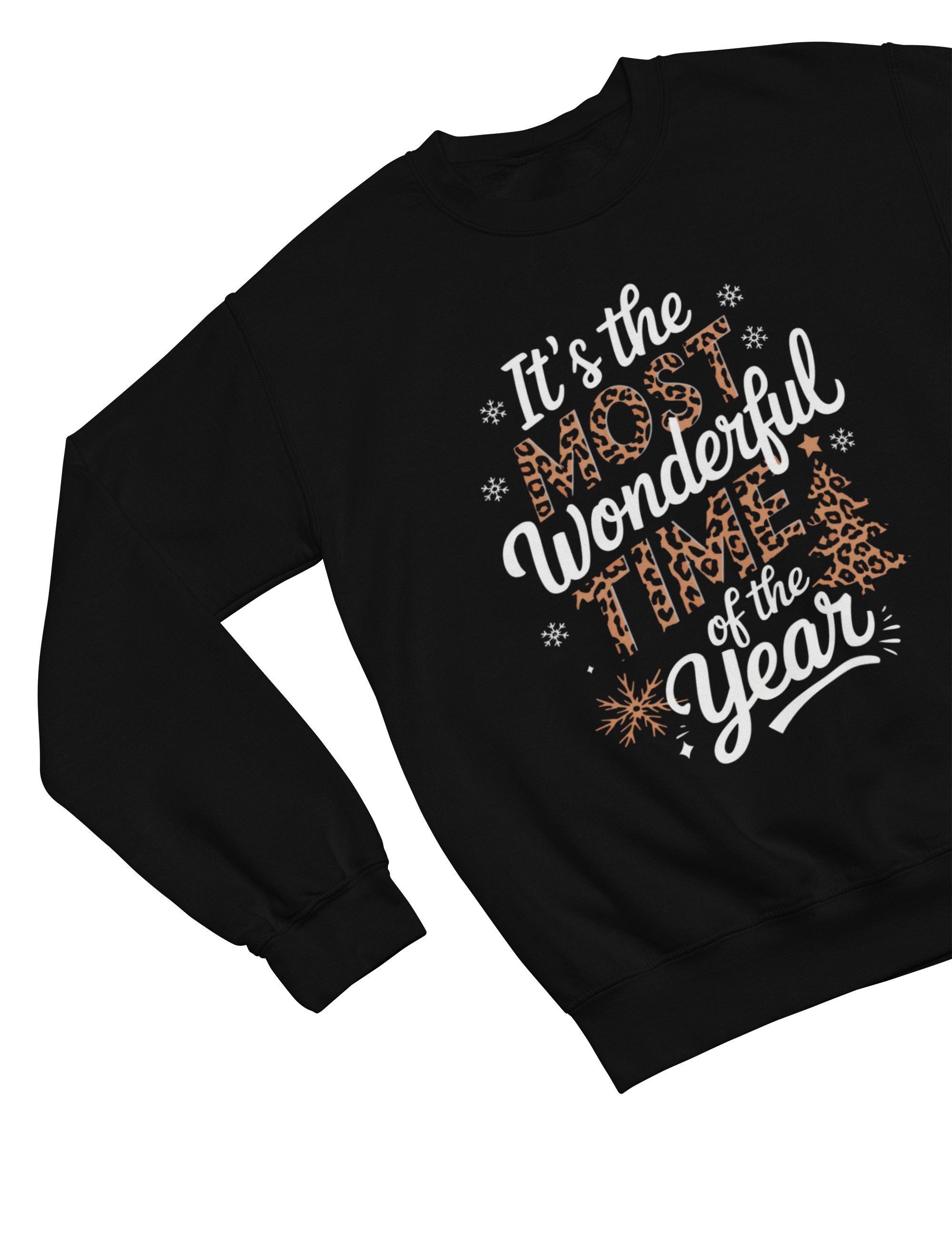 Beast and Beauty Sweatshirt / 3XL (Adult) / Black Leopard Print Christmas Sweatshirt – Most Wonderful Time Jumper