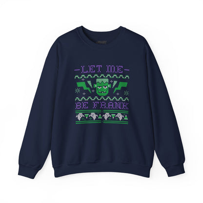 Let Me Be Frank Halloween Sweatshirt Navy / S gift_idea unique_gift personalised_gift