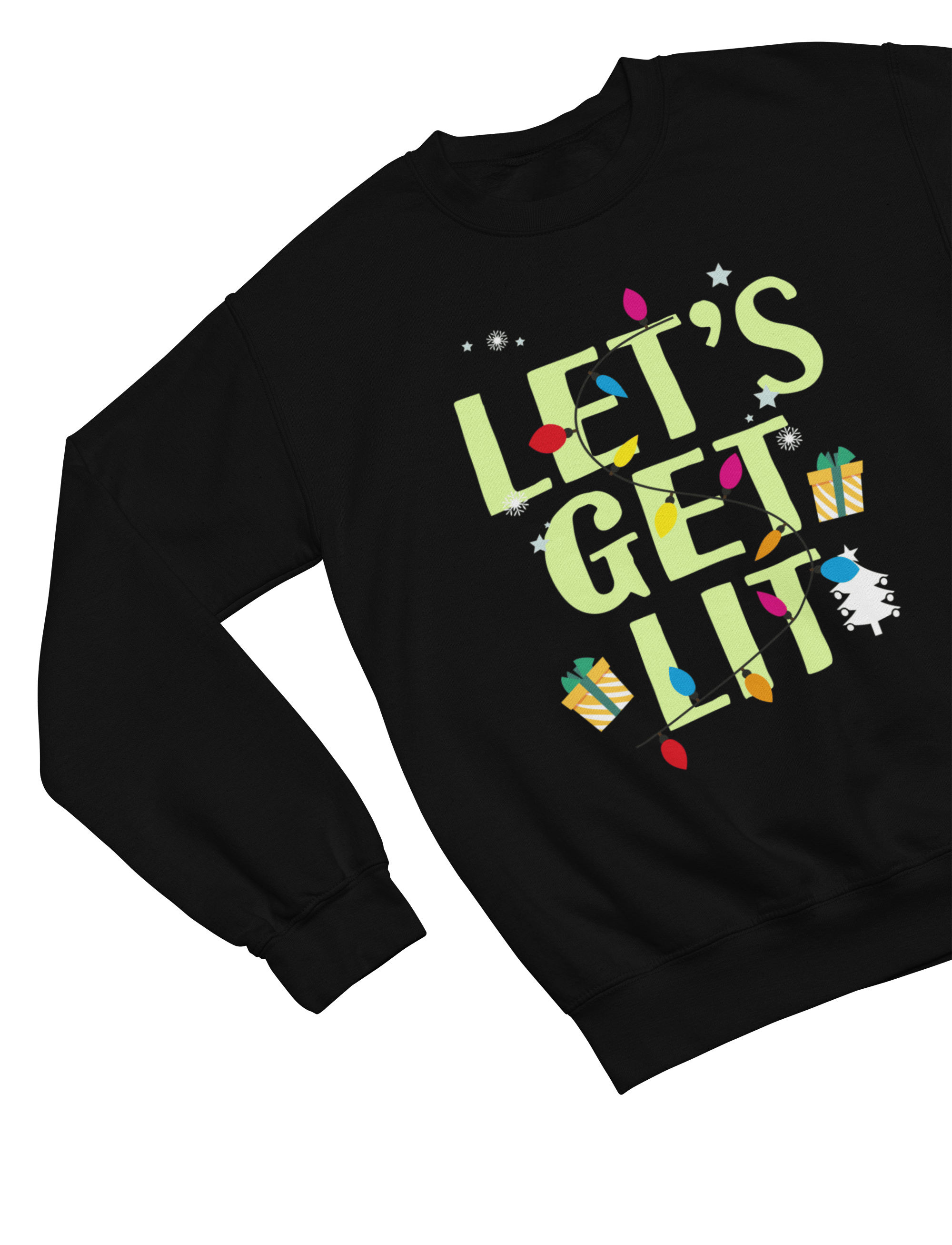 Beast and Beauty Sweatshirt / 3XL (Adult) / Black Let’s Get Lit Christmas Sweatshirt – Funny Holiday Lights Jumper