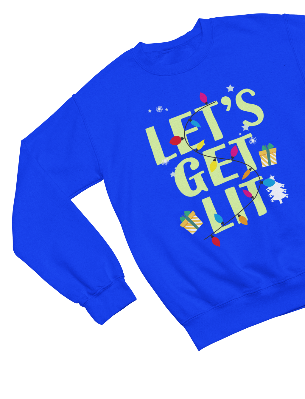 Beast and Beauty Sweatshirt / 3XL (Adult) / Blue Let’s Get Lit Christmas Sweatshirt – Funny Holiday Lights Jumper
