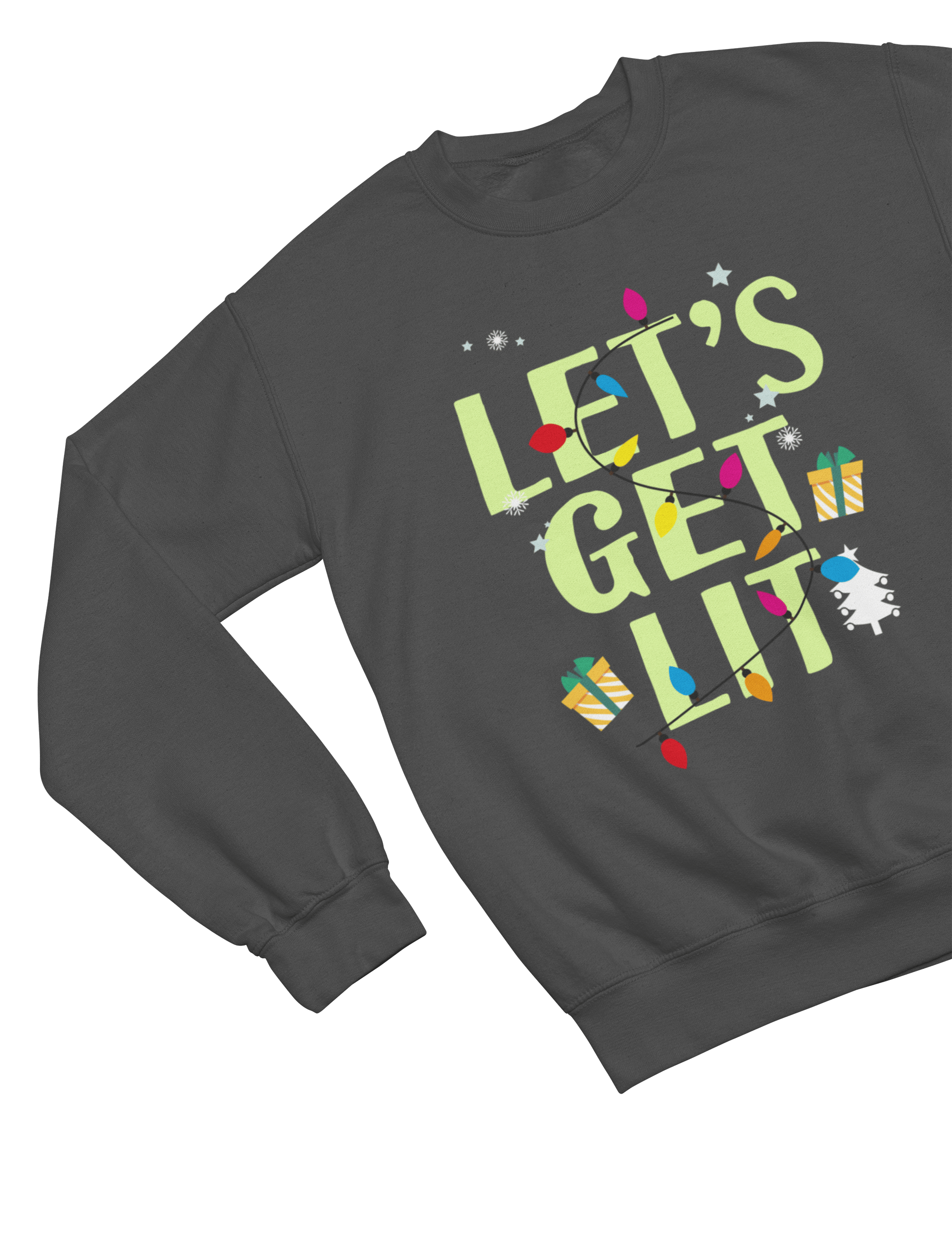 Beast and Beauty Sweatshirt / 3XL (Adult) / Gray Let’s Get Lit Christmas Sweatshirt – Funny Holiday Lights Jumper
