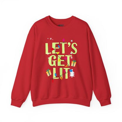 let s get lit funny christmas lights sweatshirt red sweatshirt uk Christmas gift idea