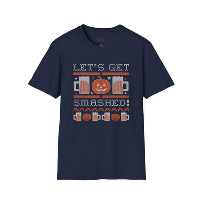Let’s Get Smashed Funny Halloween Beer T-Shirt Navy / S gift_idea unique_gift personalised_gift