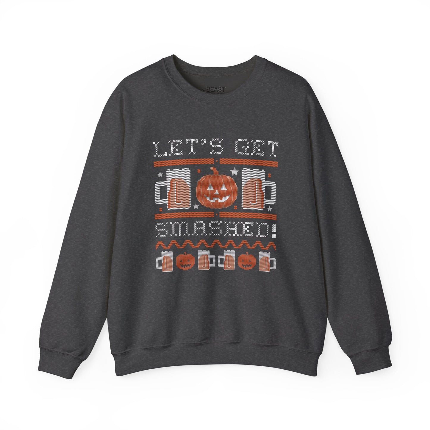 Let’s Get Smashed Funny Halloween Sweatshirt Dark Heather / S gift_idea unique_gift personalised_gift