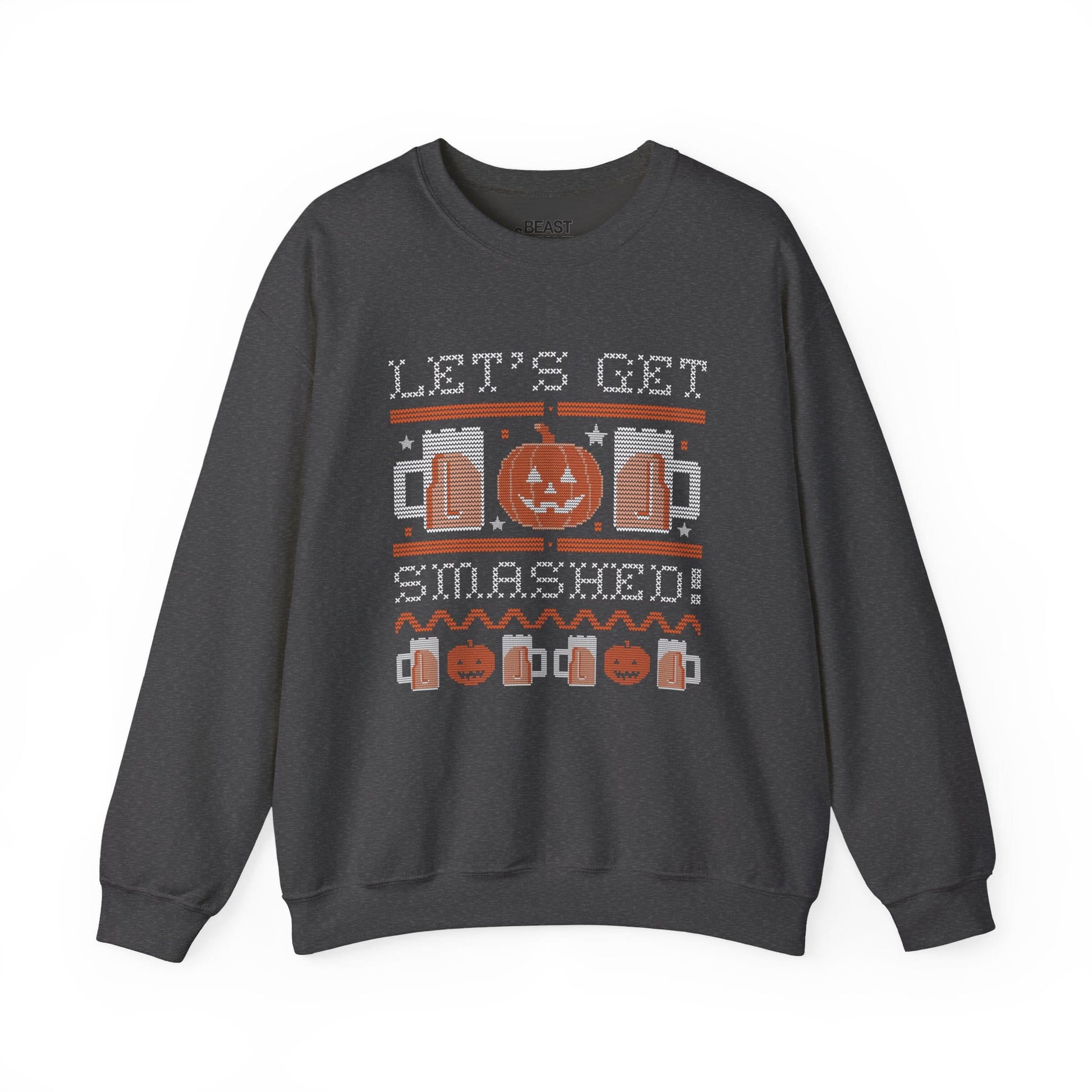 Let’s Get Smashed Funny Halloween Sweatshirt Dark Heather / S gift_idea unique_gift personalised_gift