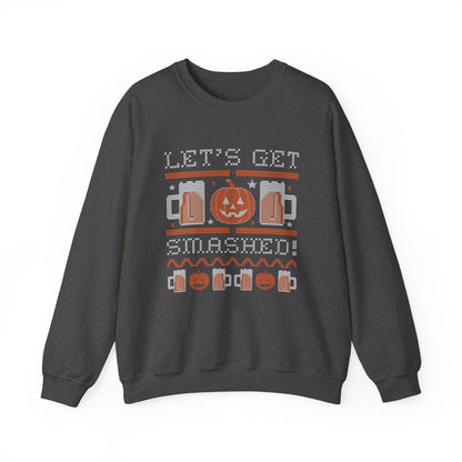 Let’s Get Smashed Funny Halloween Sweatshirt Dark Heather / S gift_idea unique_gift personalised_gift