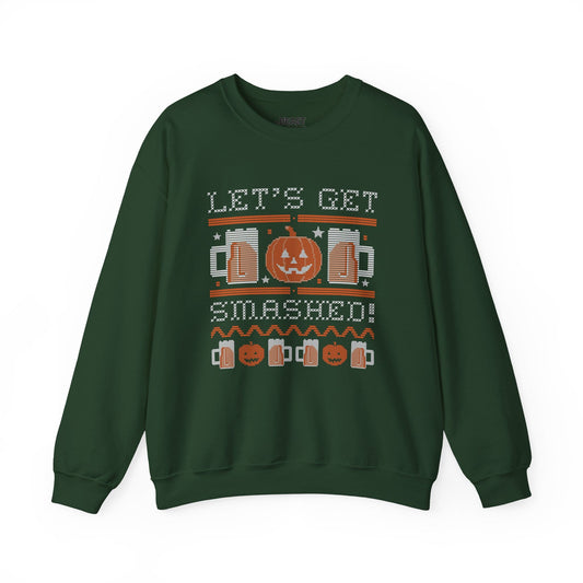 Let’s Get Smashed Funny Halloween Sweatshirt Forest Green / S gift_idea unique_gift personalised_gift