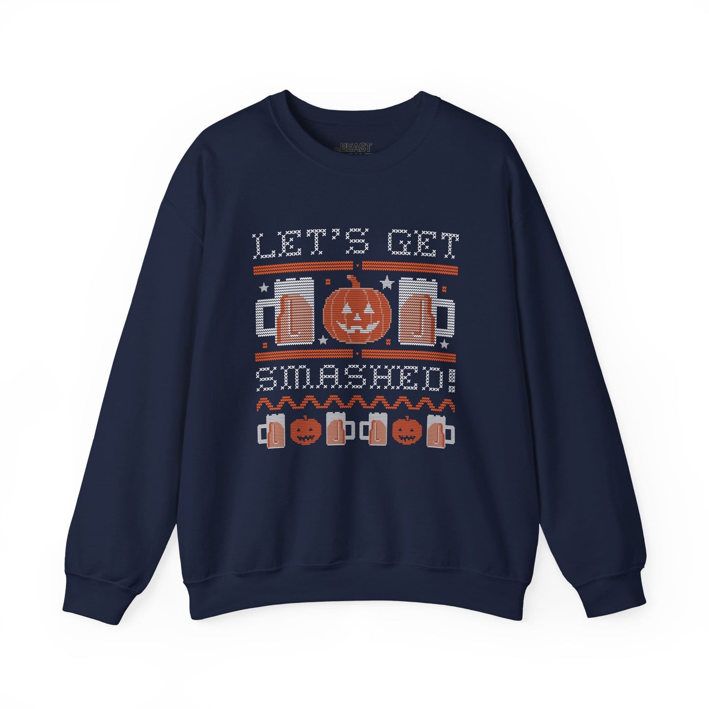 Let’s Get Smashed Funny Halloween Sweatshirt Navy / S gift_idea unique_gift personalised_gift