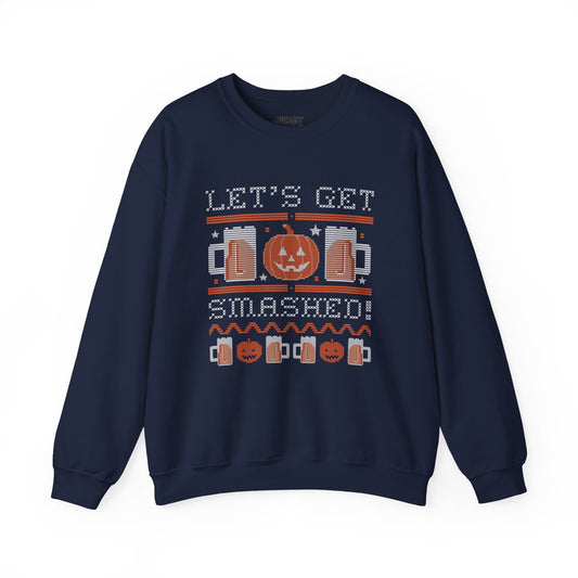Let’s Get Smashed Funny Halloween Sweatshirt Navy / S gift_idea unique_gift personalised_gift