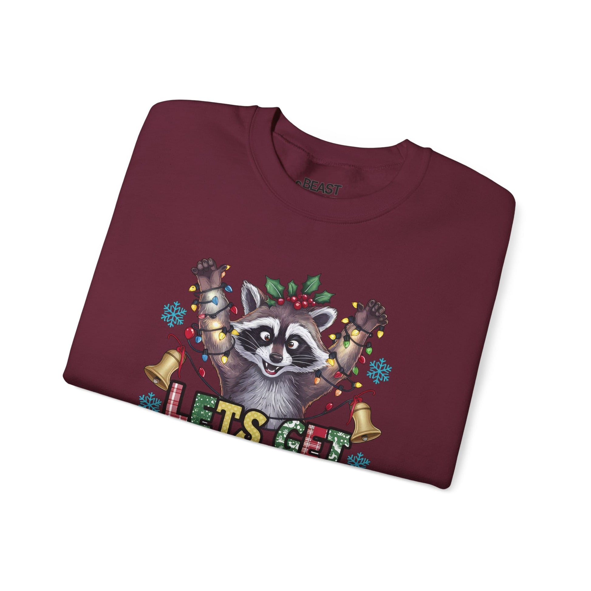 let s get trashed raccoon christmas sweatshirt sweatshirt uk Christmas gift idea image 5
