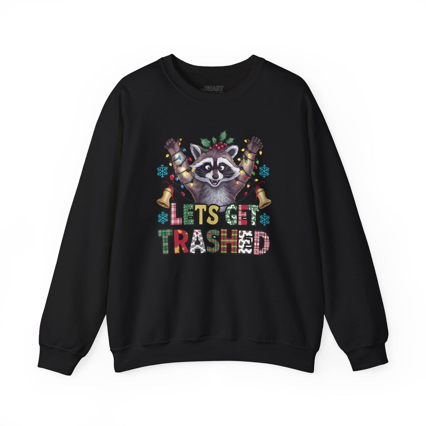 let s get trashed raccoon christmas sweatshirt black sweatshirt uk Christmas gift idea