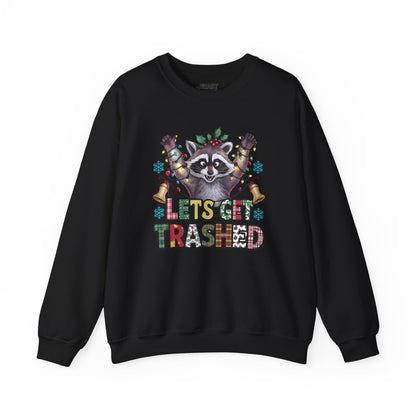 let s get trashed raccoon christmas sweatshirt black sweatshirt uk Christmas gift idea