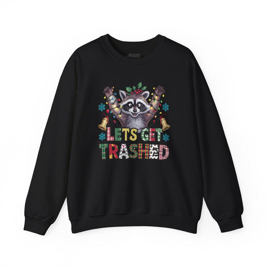 let s get trashed raccoon christmas sweatshirt black sweatshirt uk Christmas gift idea