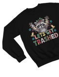 Let’s Get Trashed Raccoon Christmas Sweatshirt – Funny Xmas Jumper Sweatshirt / 3XL (Adult) / Black gift_idea unique_gift personalised_gift