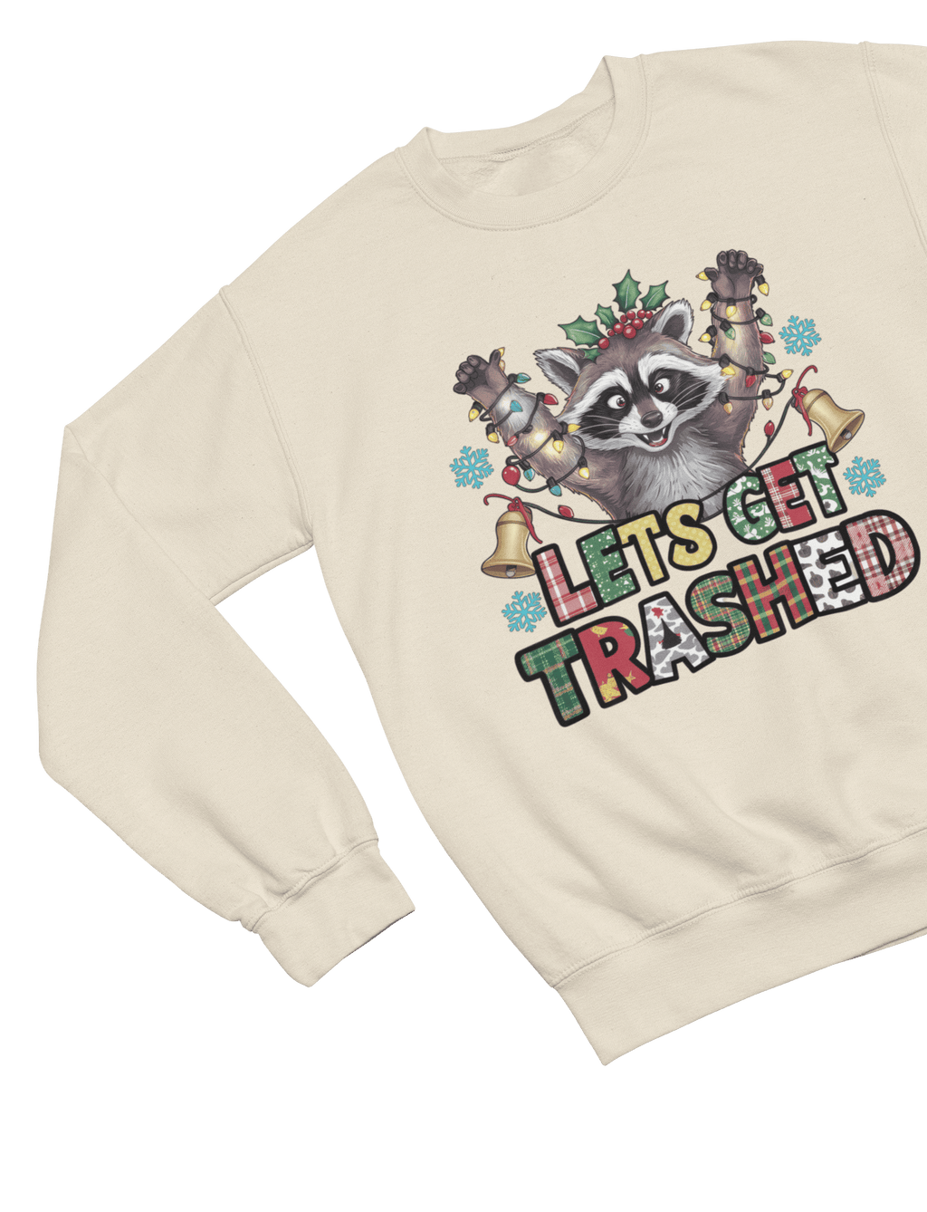 Beast and Beauty Sweatshirt / 3XL (Adult) / Beige Let’s Get Trashed Raccoon Christmas Sweatshirt – Funny Xmas Jumper