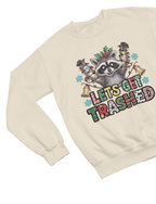 Let’s Get Trashed Raccoon Christmas Sweatshirt – Funny Xmas Jumper Sweatshirt / 3XL (Adult) / Beige gift_idea unique_gift personalised_gift