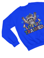 Let’s Get Trashed Raccoon Christmas Sweatshirt – Funny Xmas Jumper Sweatshirt / 3XL (Adult) / Blue gift_idea unique_gift personalised_gift