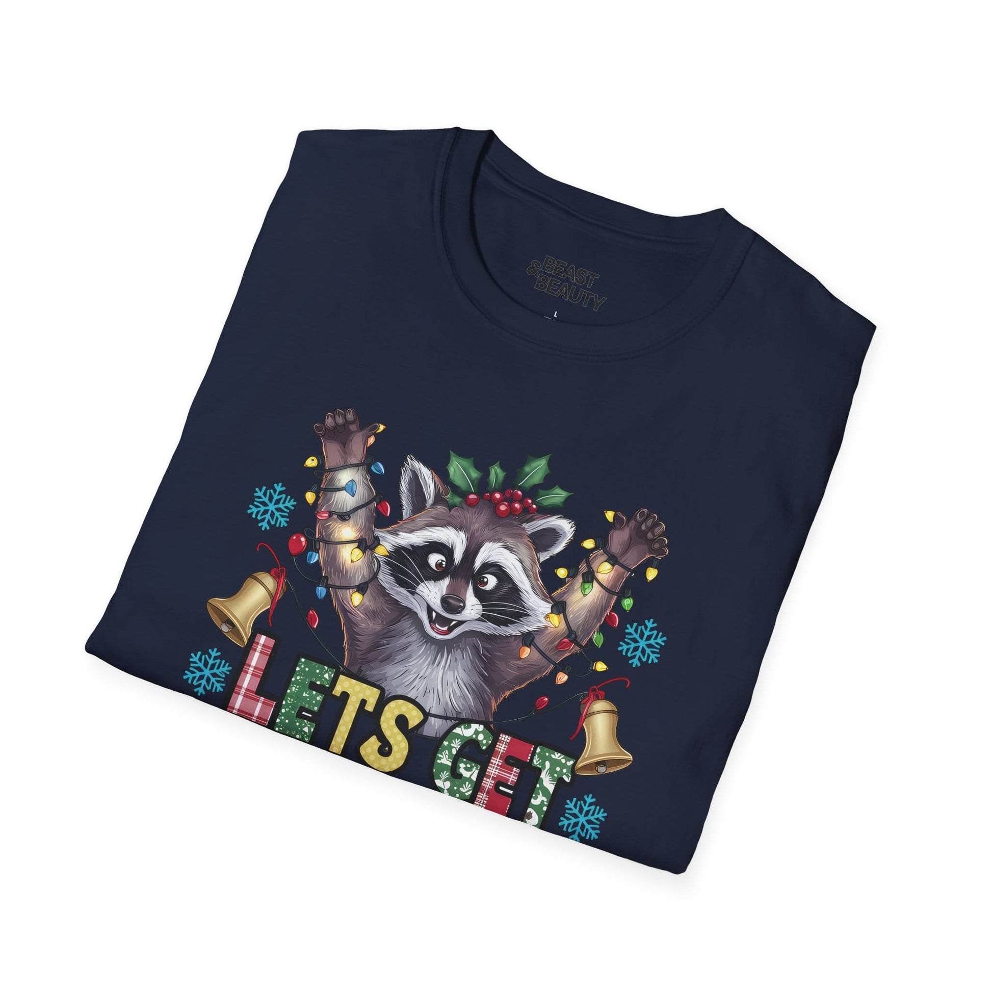 let s get trashed raccoon christmas t-shirt t-shirt uk Christmas gift idea image 6