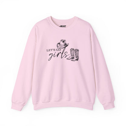 let s go girls cowgirl sweatshirt light pink sweatshirt uk cowgirl gift idea