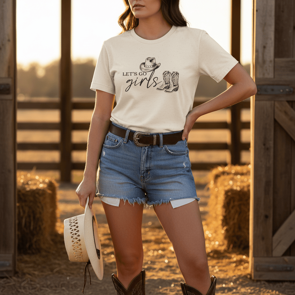 Let’s Go Girls Cowgirl T-Shirt gift_idea unique_gift personalised_gift