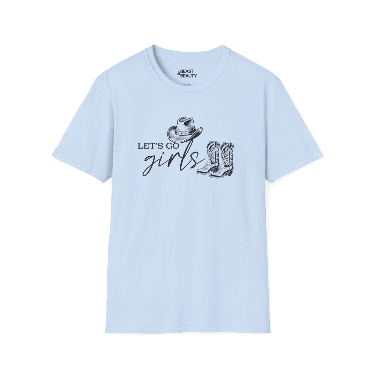 let s go girls cowgirl t-shirt light blue t-shirt uk cowgirl gift idea
