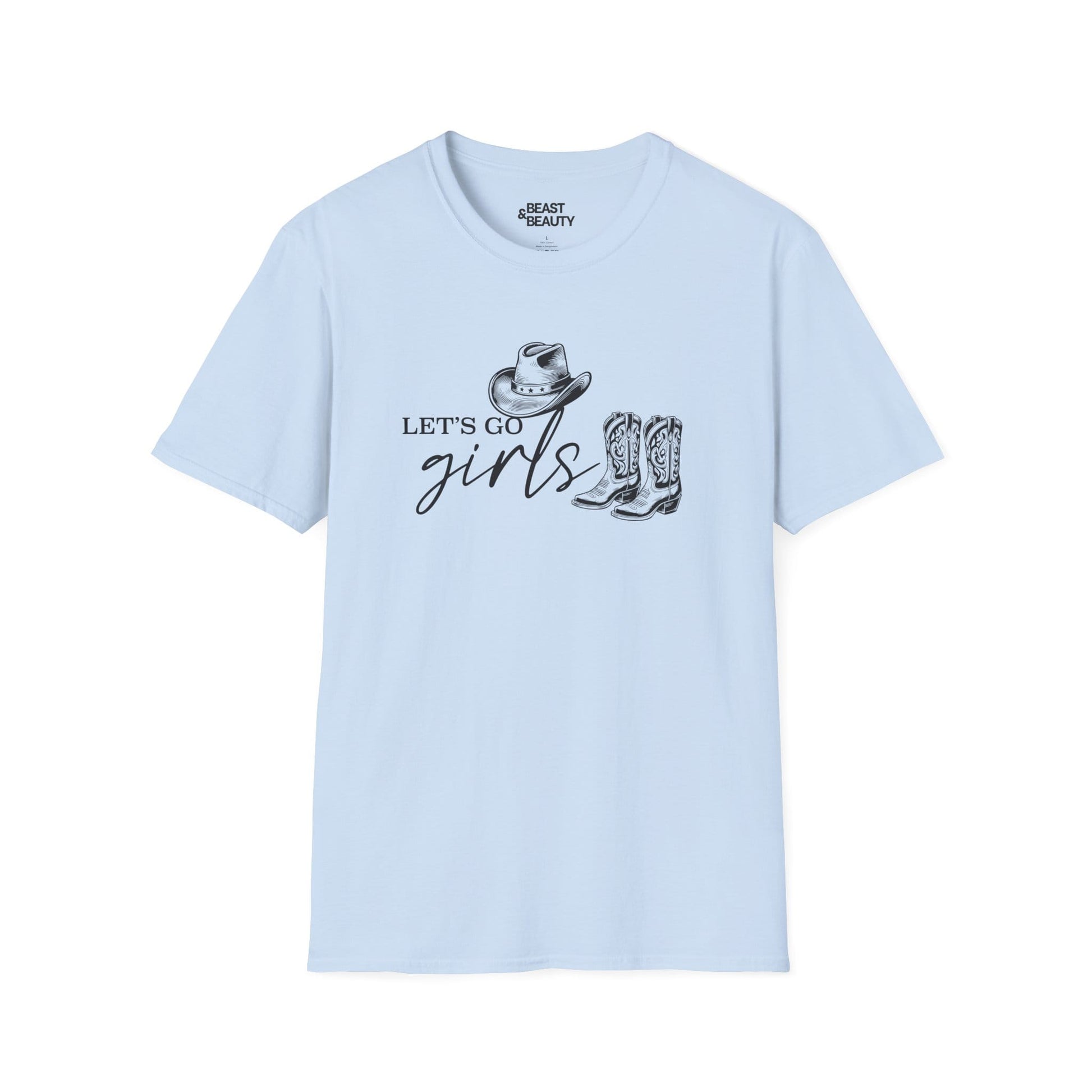 let s go girls cowgirl t-shirt light blue t-shirt uk cowgirl gift idea
