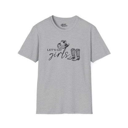 let s go girls cowgirl t-shirt sport grey t-shirt uk cowgirl gift idea