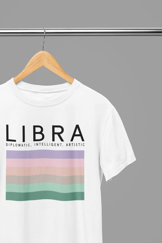 Libra Zodiac Colour Palette T-Shirt - Beast & Beauty Clothing LTD - Zodiac T-Shirt - small - 