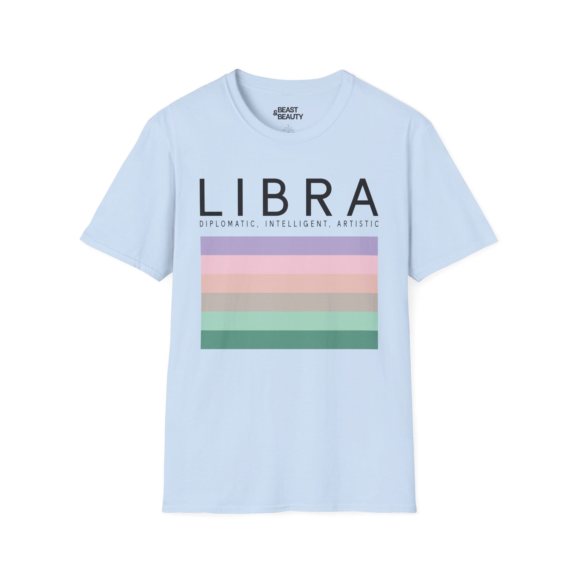 Libra Zodiac Graphic T-Shirt Light Blue / S gift_idea unique_gift personalised_gift