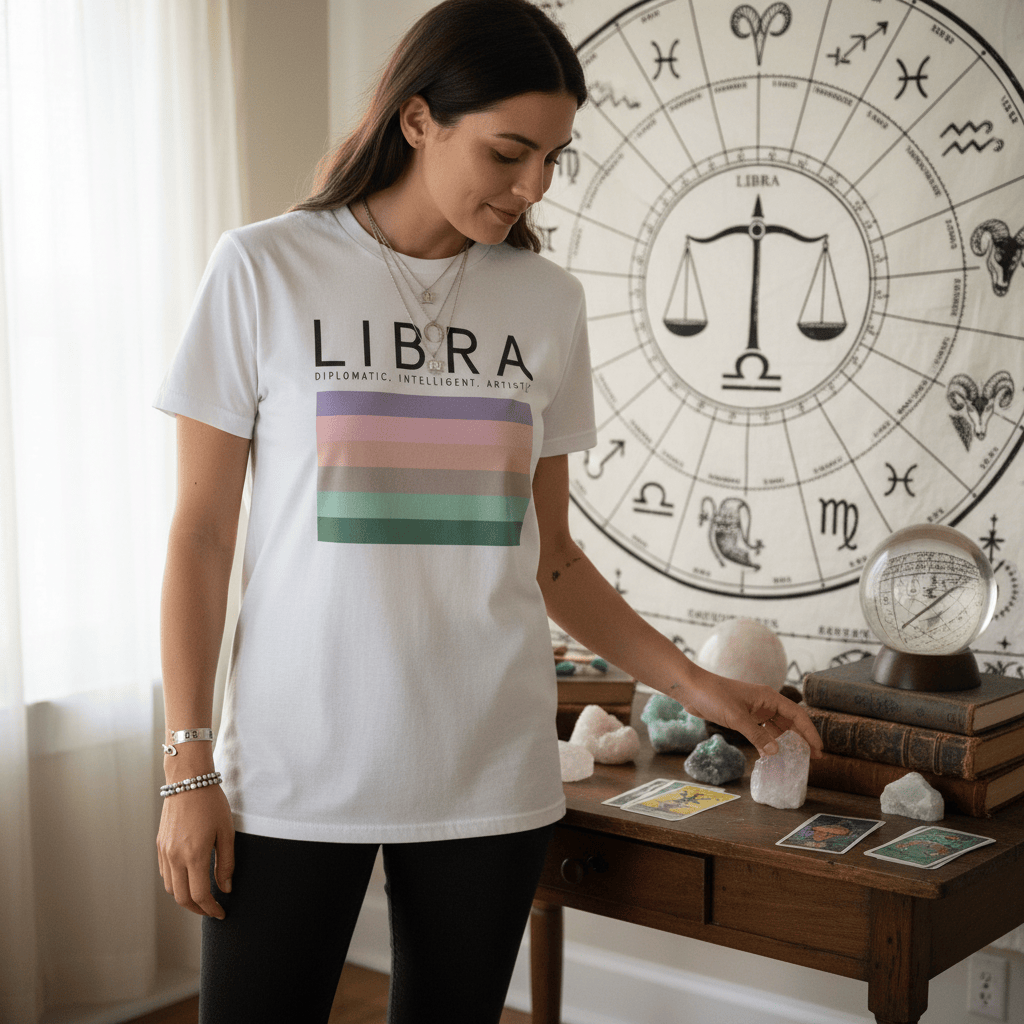 Libra Zodiac Graphic T-Shirt gift_idea unique_gift personalised_gift