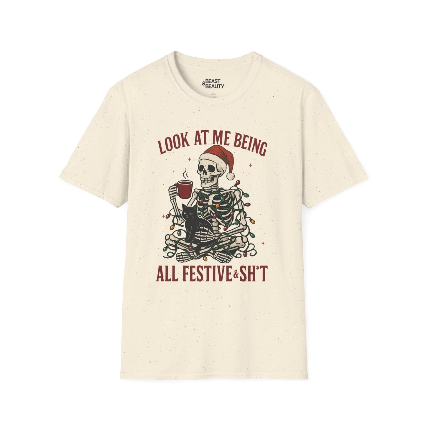 look at me being all festive christmas t-shirt natural t-shirt uk Christmas gift idea