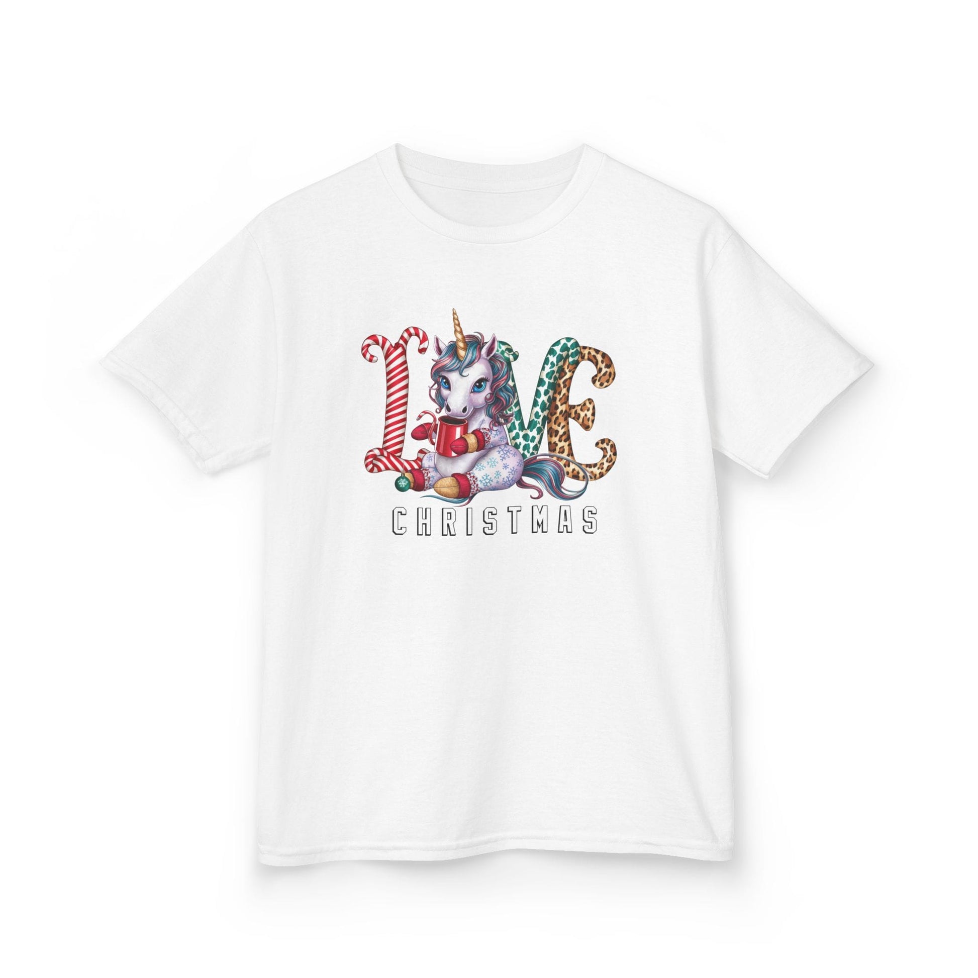 Love Christmas Unicorn Kids T-Shirt White / XS gift_idea unique_gift personalised_gift