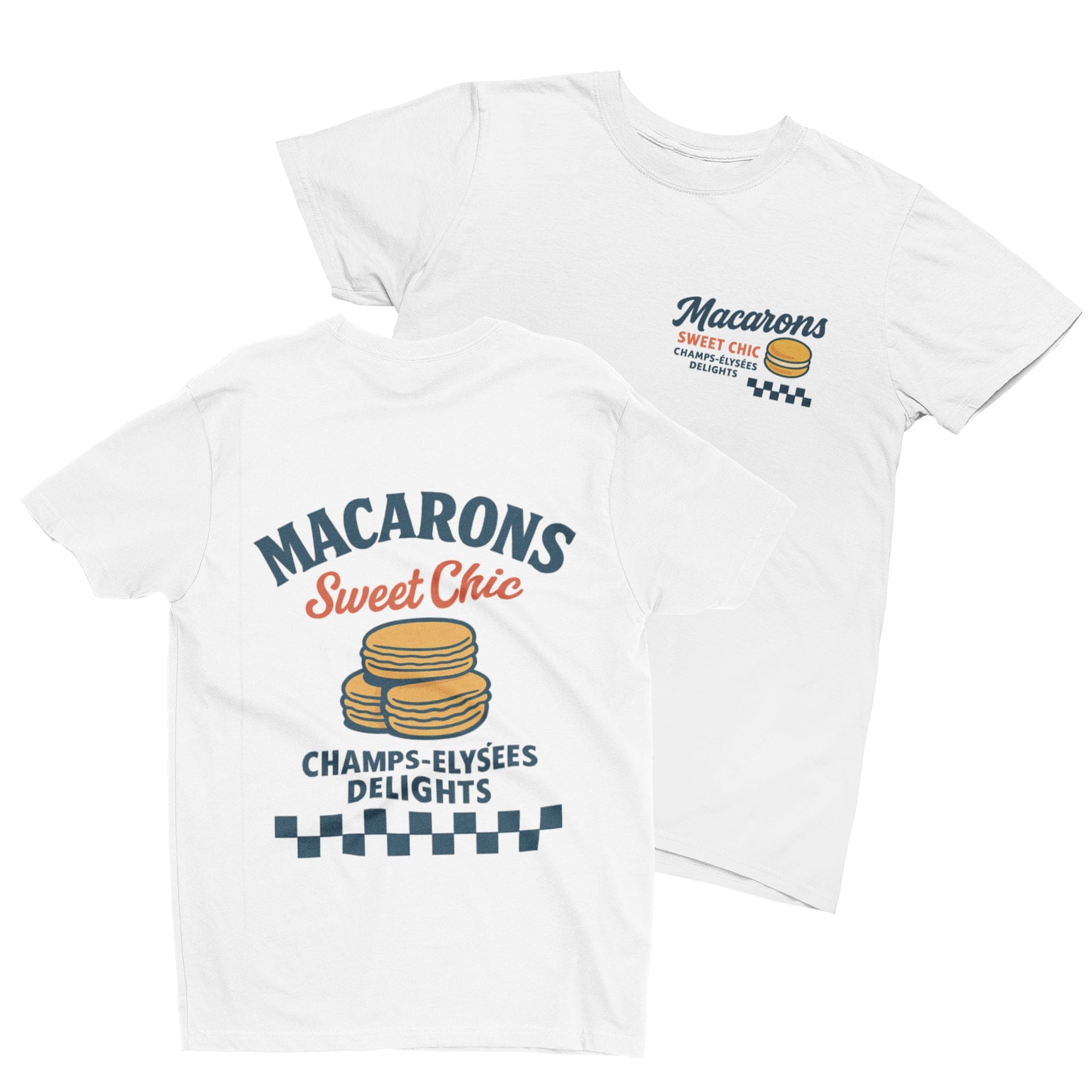 Macarons T-Shirt – Sweet Chic Champs-Élysées Retro Tee S (Adult) / T-Shirt gift_idea unique_gift personalised_gift