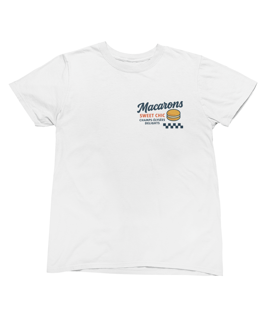 Macarons T-Shirt – Sweet Chic Champs-Élysées Retro Tee gift_idea unique_gift personalised_gift