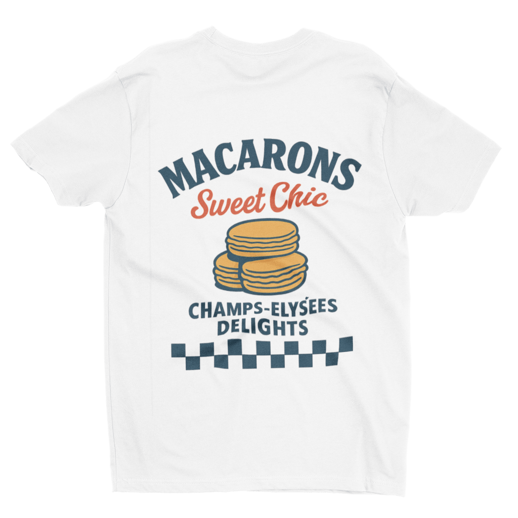 Macarons T-Shirt – Sweet Chic Champs-Élysées Retro Tee gift_idea unique_gift personalised_gift